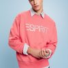 Men Esprit Sweatshirts & Hoodies | Sweatshirt Van Organic Cotton Met Ronde Hals En Logo