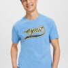 Men Esprit T-Shirts & Longsleeves | Retro T-Shirt Van Katoen Met Logo