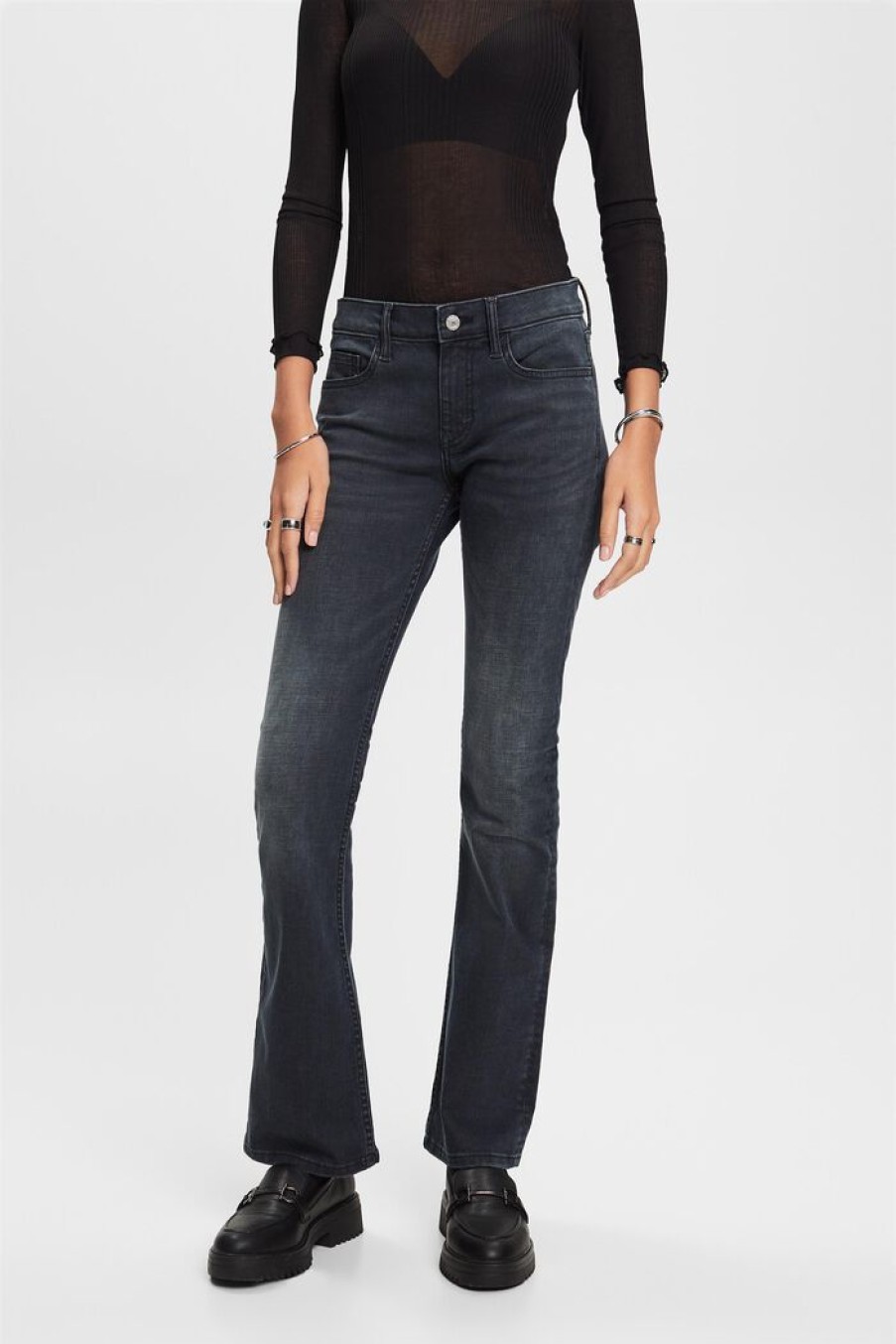 Women Esprit Jeans | Bootcut-Jeans Met Middelhoge Taille