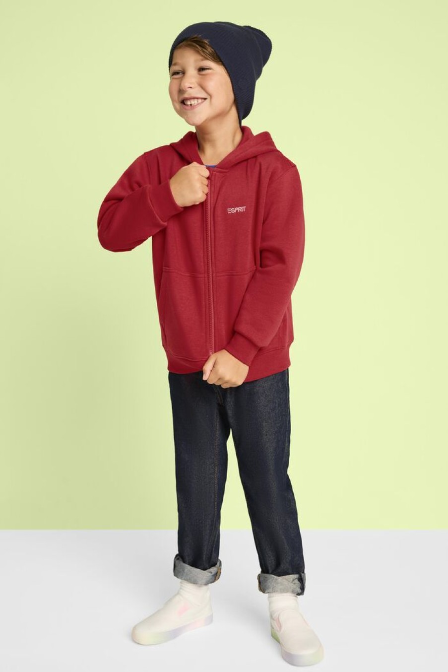 Kids Esprit Sweatshirts | Hoodie Met Rits En Logo