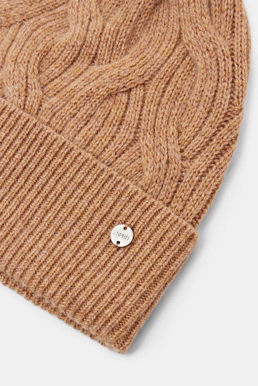 Women Esprit Hoeden & Mutsen | Beanie Van Kasjmierwol Met Kabelpatroon