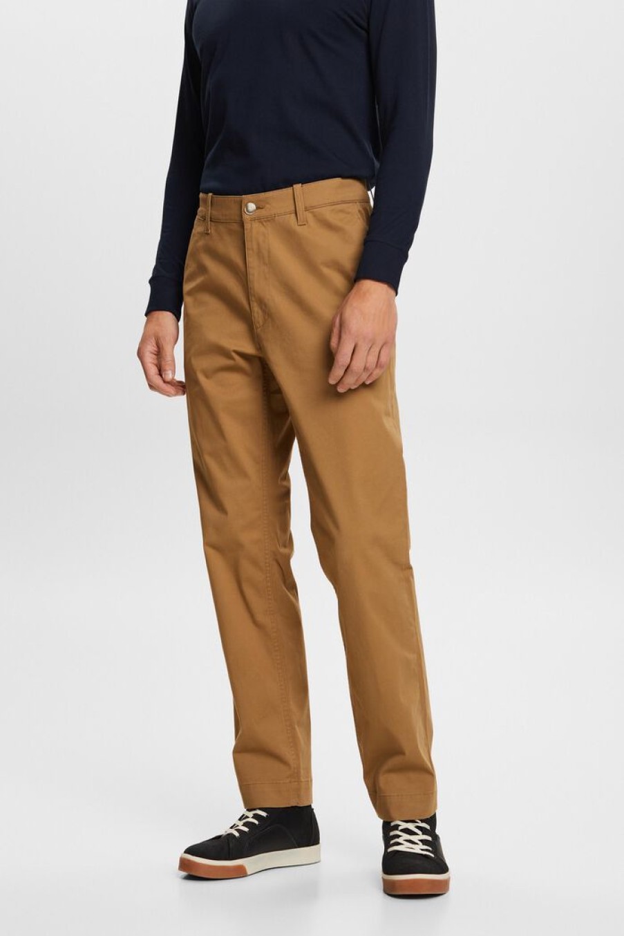 Men Esprit Broeken | Straight Fit Chino Broek Van Katoenen Twill