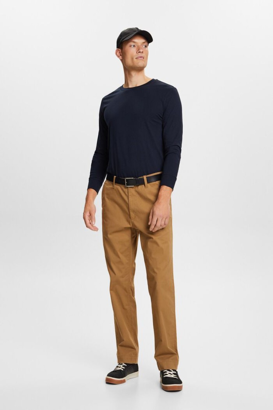 Men Esprit Broeken | Straight Fit Chino Broek Van Katoenen Twill