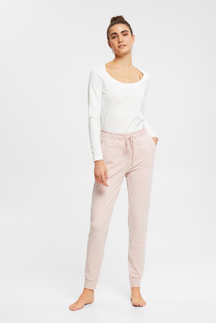 Home Esprit Women | Jersey Broek Met Elastische Band