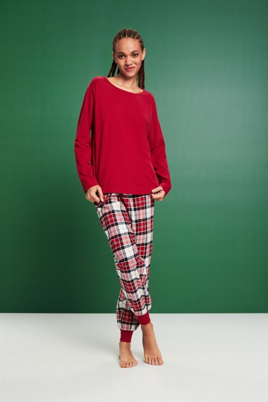 Home Esprit Women | Geruite Flanellen Pyjama