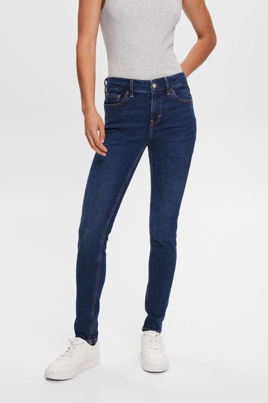 Women Esprit Jeans | Skinny Jeans Met Middelhoge Taille