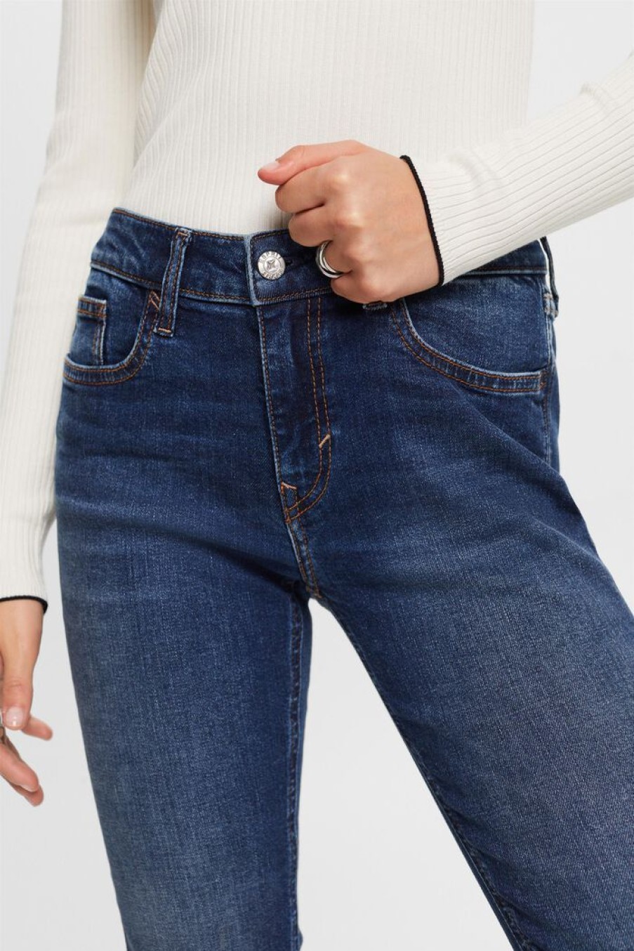 Women Esprit Jeans | Slim Fit Jeans Met Middelhoge Taille