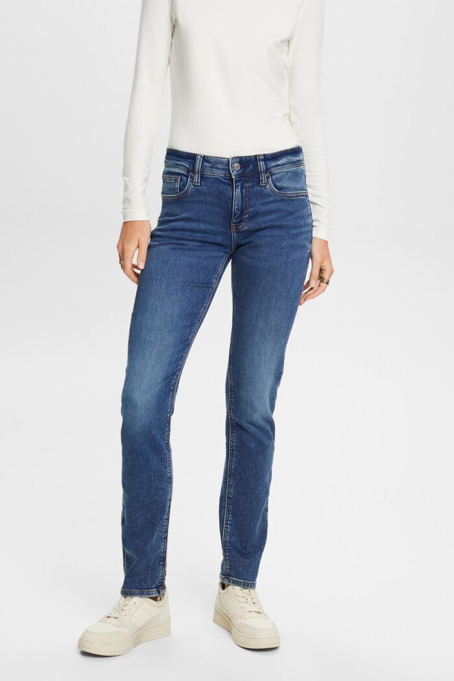 Women Esprit Jeans | Slim Fit-Jeans Met Stretch