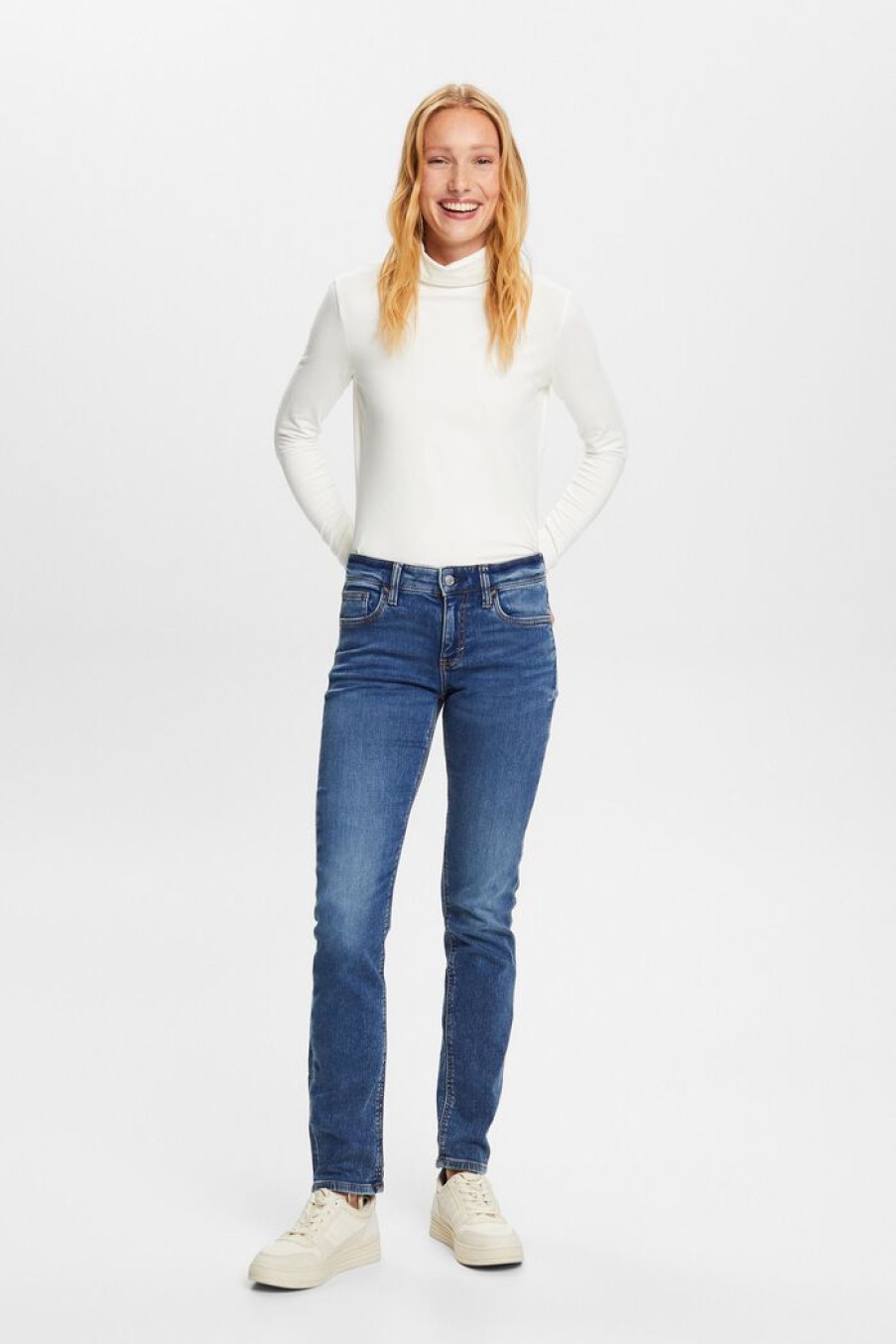 Women Esprit Jeans | Slim Fit-Jeans Met Stretch