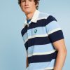 Men Esprit T-Shirts & Longsleeves | Gestreept Katoenen Poloshirt Met Logo