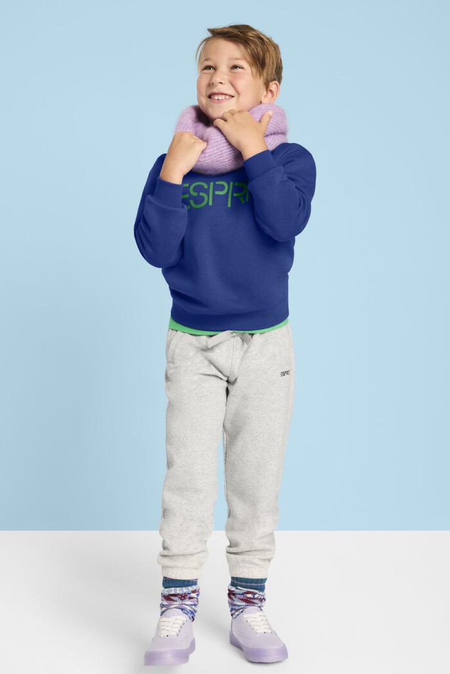 Kids Esprit Jeans & Broeken | Logo-Sweatbroek Van Een Katoenmix