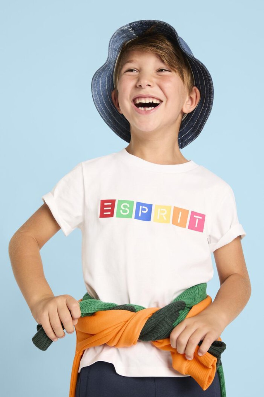 Kids Esprit T-Shirts & Blouses | T-Shirt Van Organic Cotton Met Geometrisch Logo