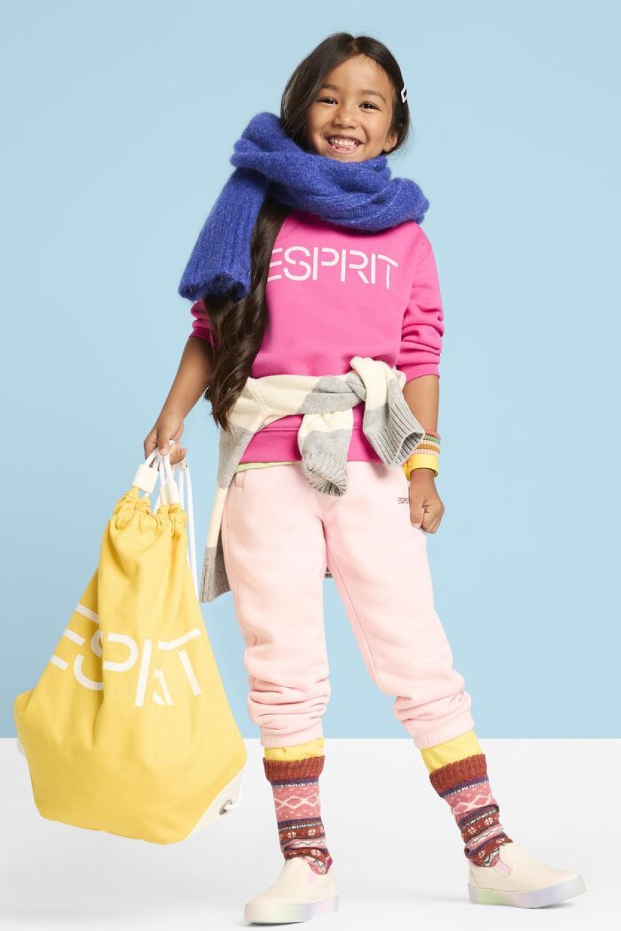 Kids Esprit Jeans & Broeken | Logo-Sweatbroek Van Een Katoenmix