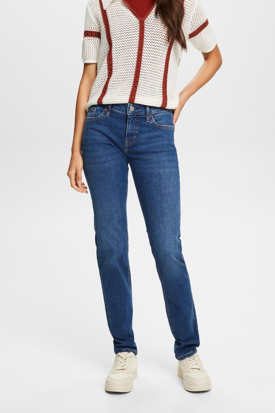 Women Esprit Jeans | Slim Fit-Jeans Met Stretch