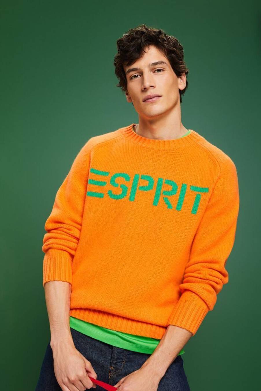 Men Esprit Truien & Gebreide Vesten | Logosweater Van Wol En Kasjmier