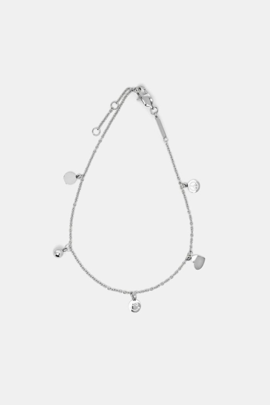 Women Esprit Sieraden | Enkelbandje Met Lucky Charms, Edelstaal