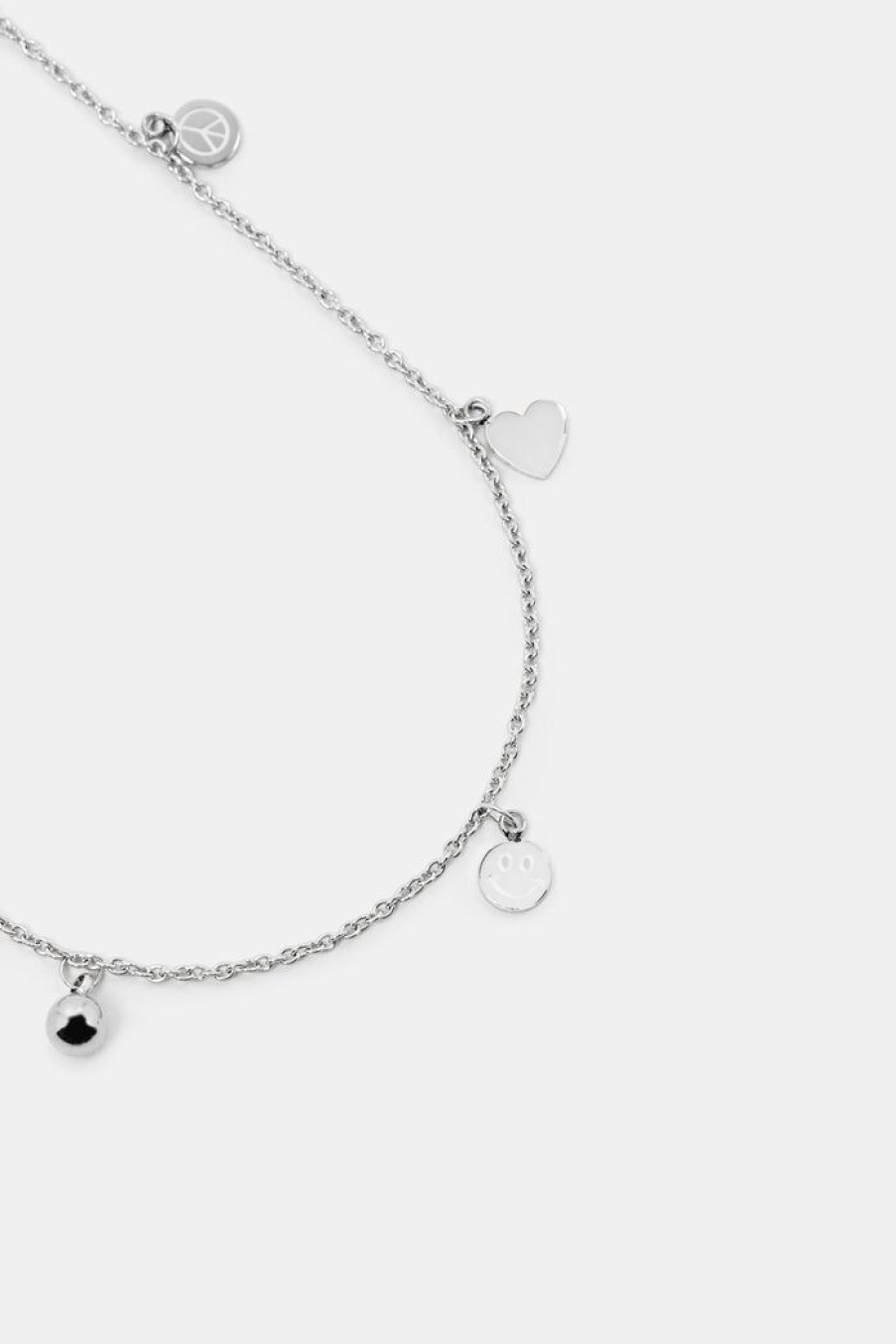 Women Esprit Sieraden | Enkelbandje Met Lucky Charms, Edelstaal