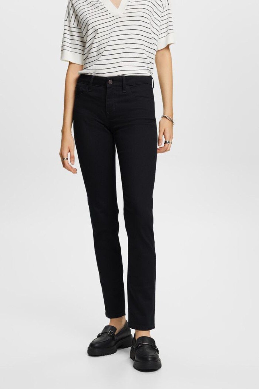 Women Esprit Jeans | Mid-Rise Slim Fit Stretchjeans