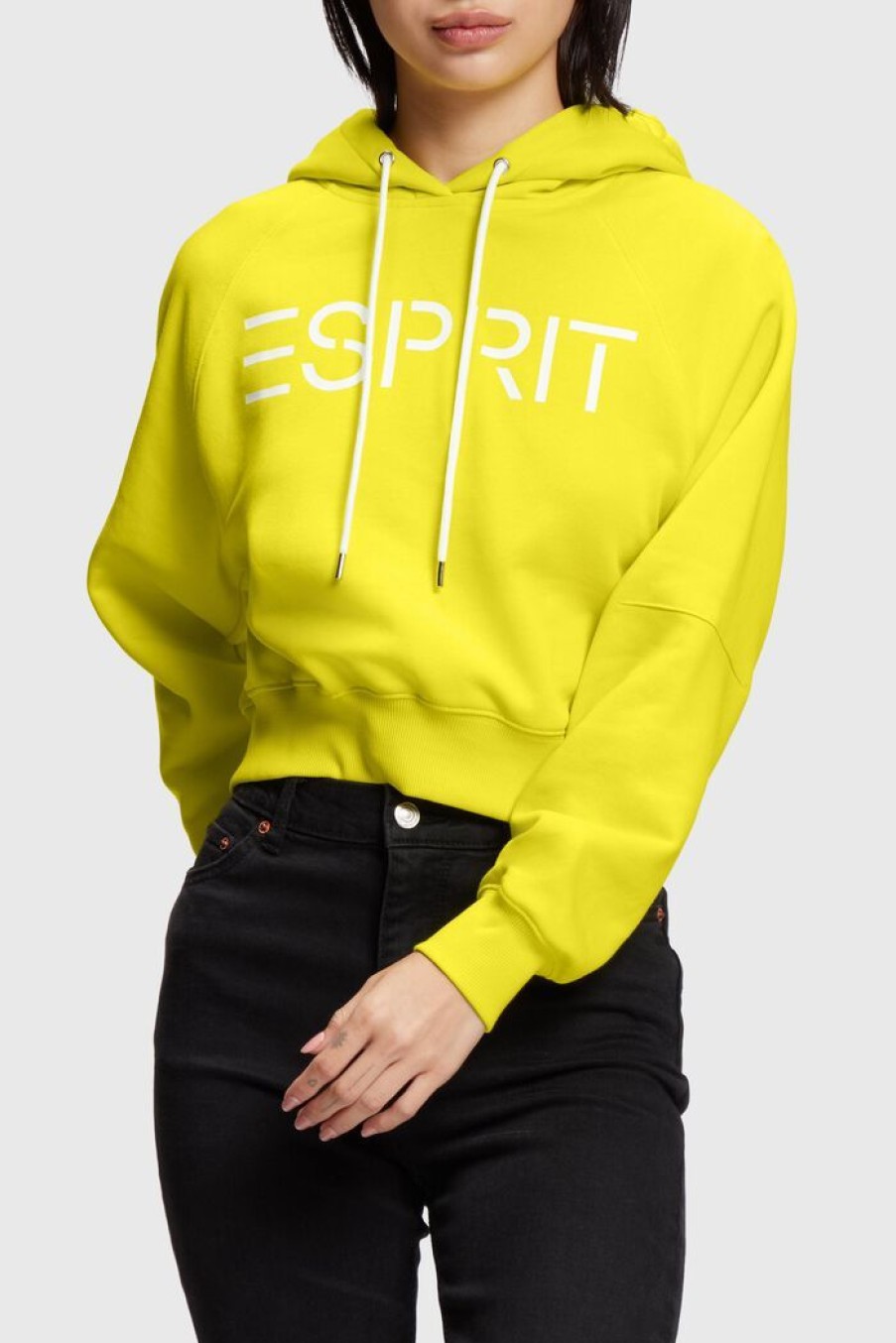 Women Esprit Sweatshirts & Hoodies | Cropped Hoodie Met Logo