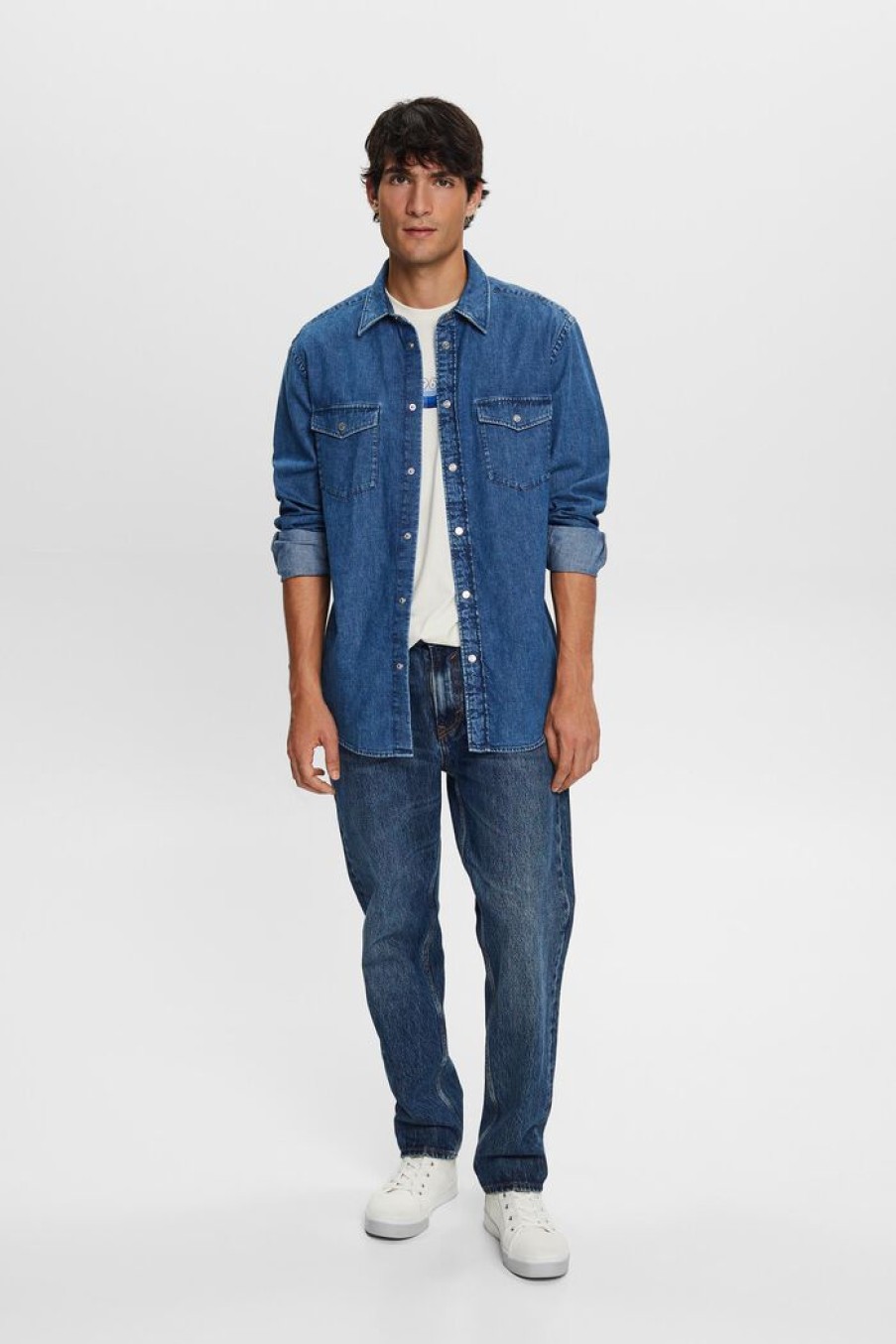 Men Esprit Overhemden | Denim Overhemd