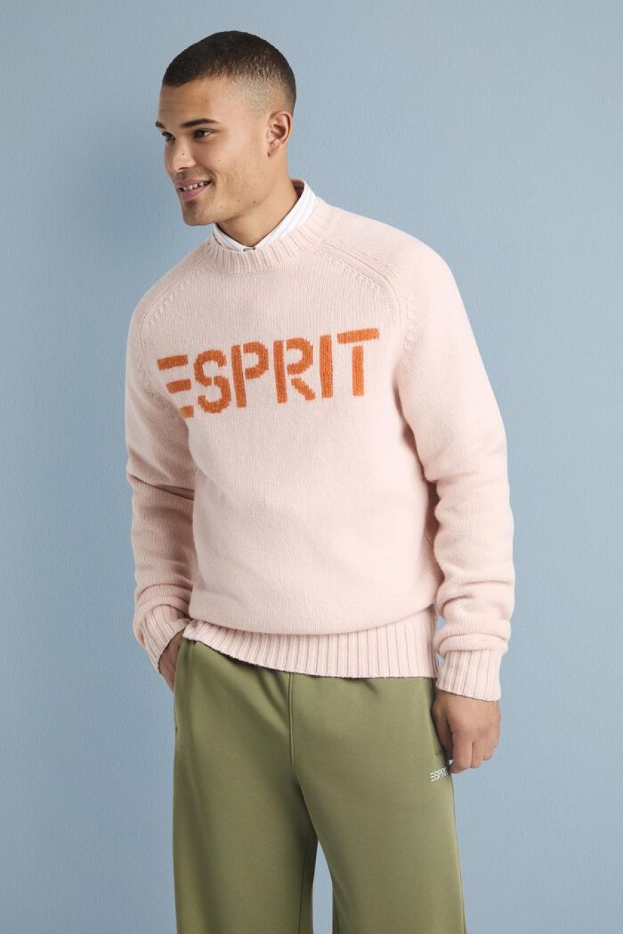 Men Esprit Truien & Gebreide Vesten | Logosweater Van Wol En Kasjmier