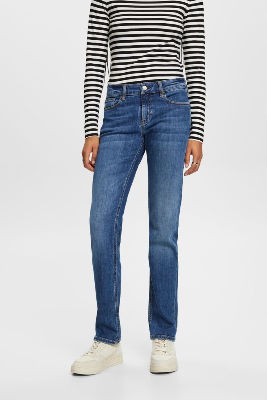 Women Esprit Jeans | Straight Jeans Met Middelhoge Taille