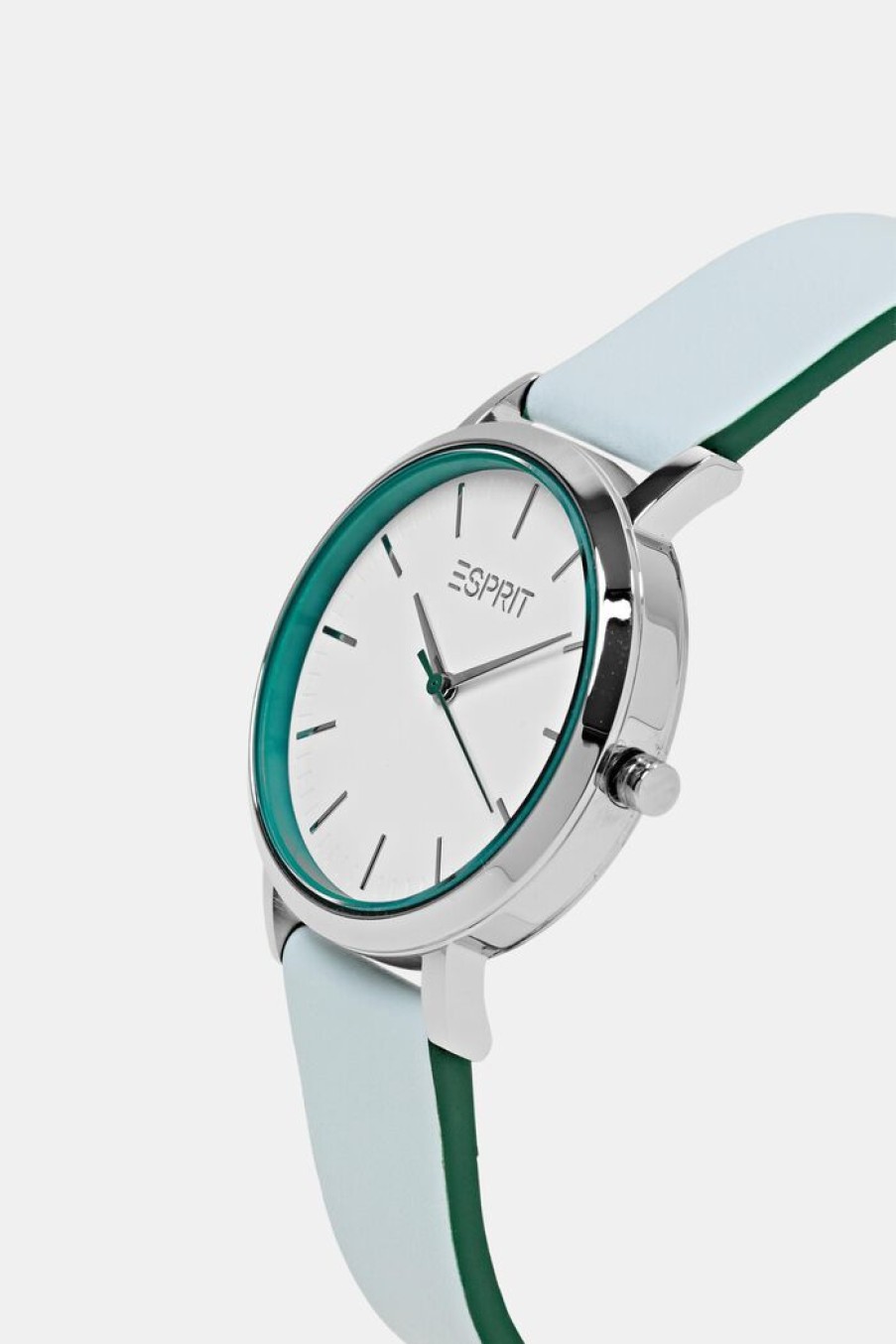 Women Esprit Horloges | Edelstalen Horloge Met Een Leren Bandje