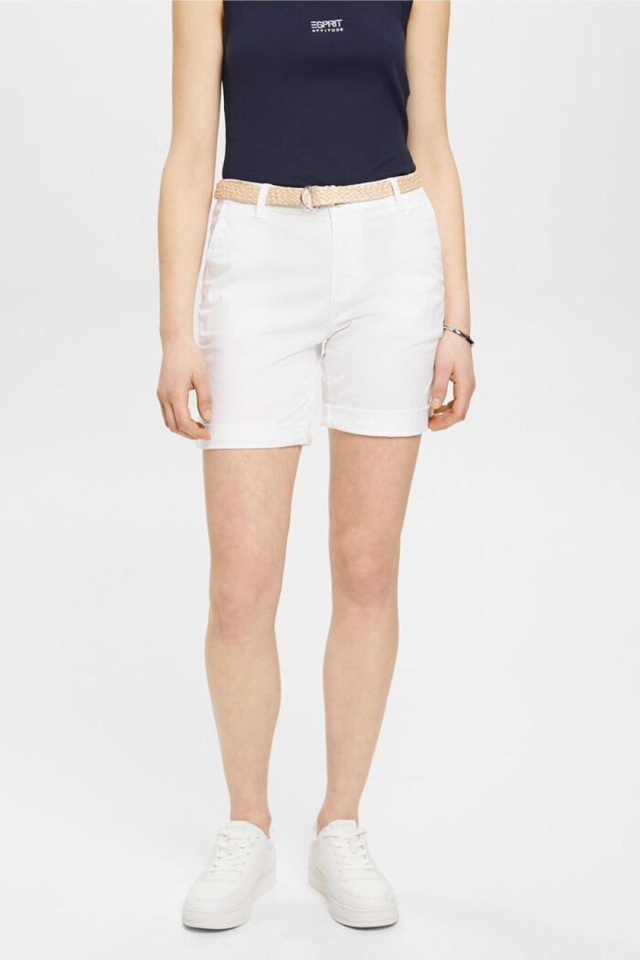 Women Esprit Shorts & Capri´S | Short Met Gevlochten Raffia Riem