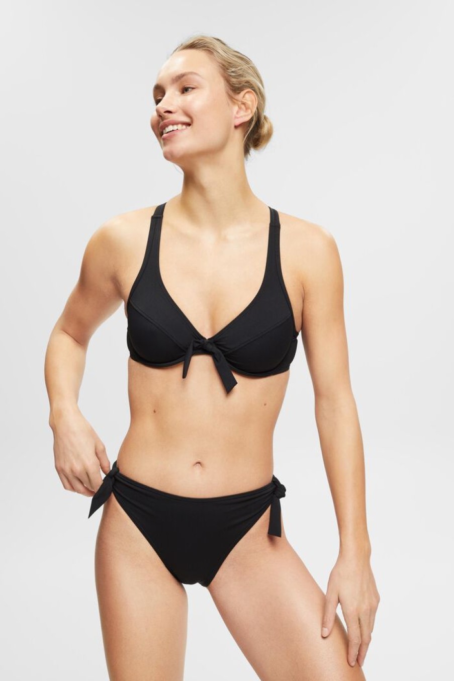 Women Esprit | Gestructureerde Bikinitop Met Knoopdetail