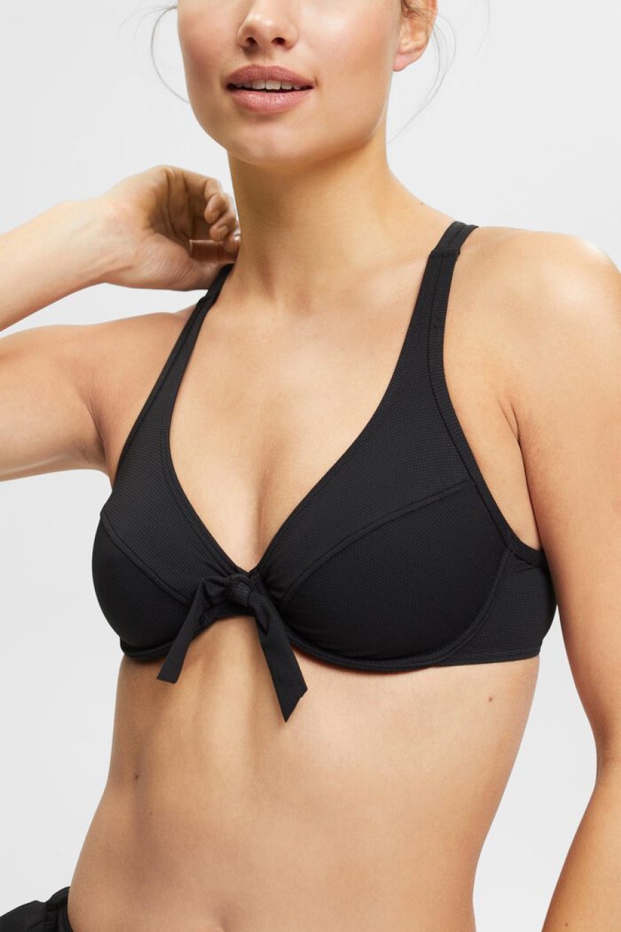 Women Esprit | Gestructureerde Bikinitop Met Knoopdetail