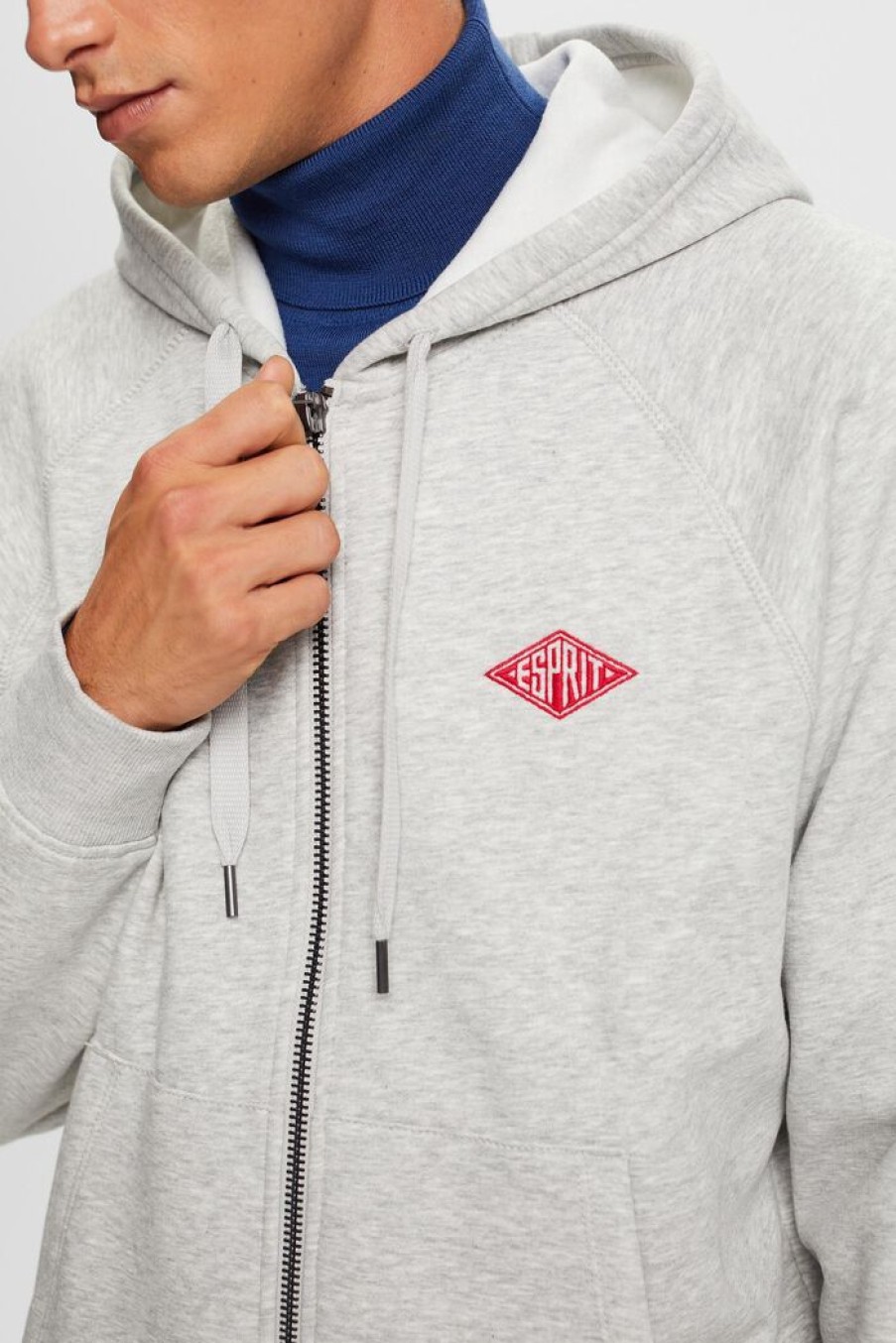 Men Esprit Sweatshirts & Hoodies | Hoodie Met Geborduurd Logo