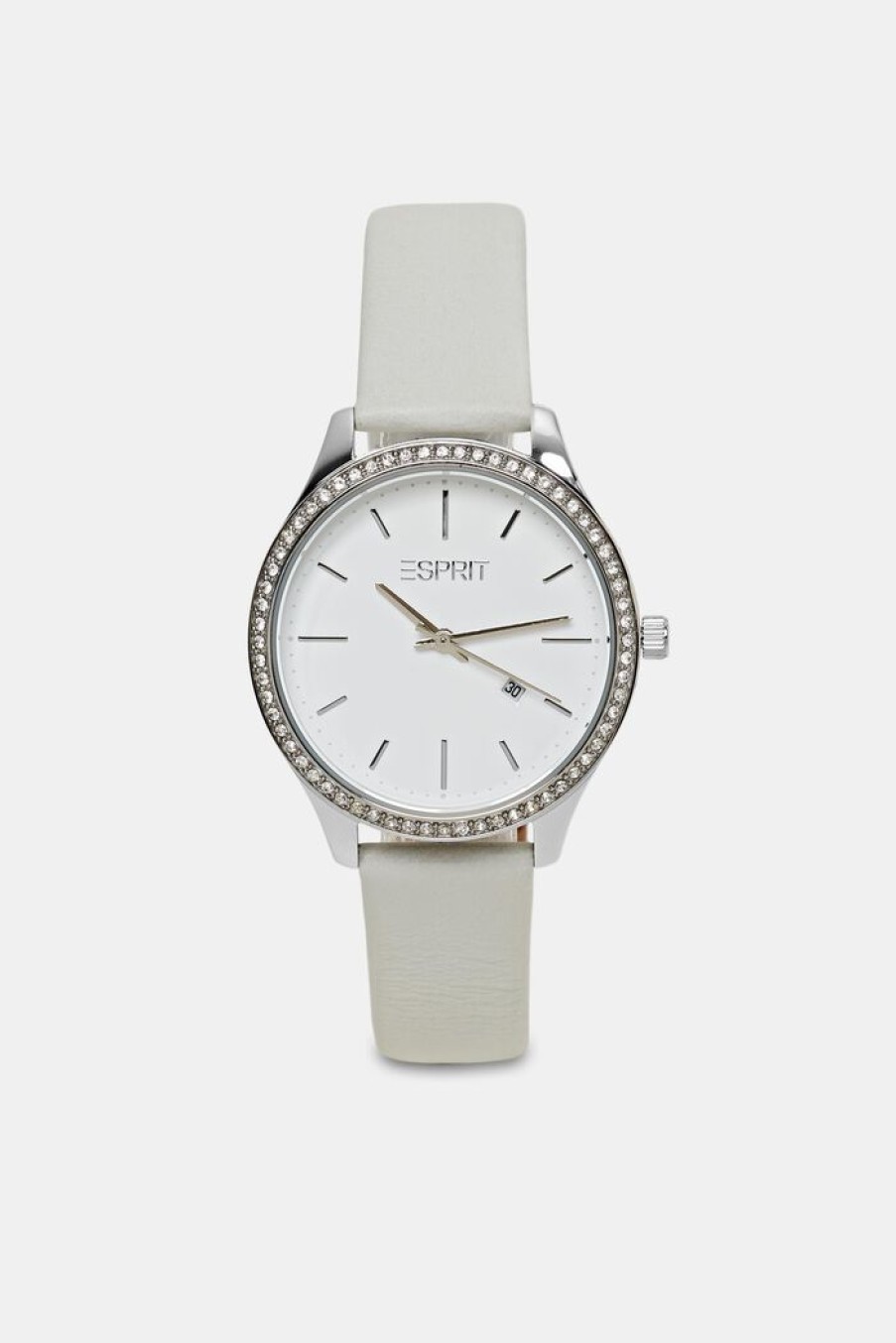 Women Esprit Horloges | Edelstalen Horloge Met Leren Bandje