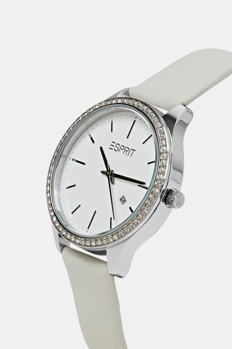 Women Esprit Horloges | Edelstalen Horloge Met Leren Bandje