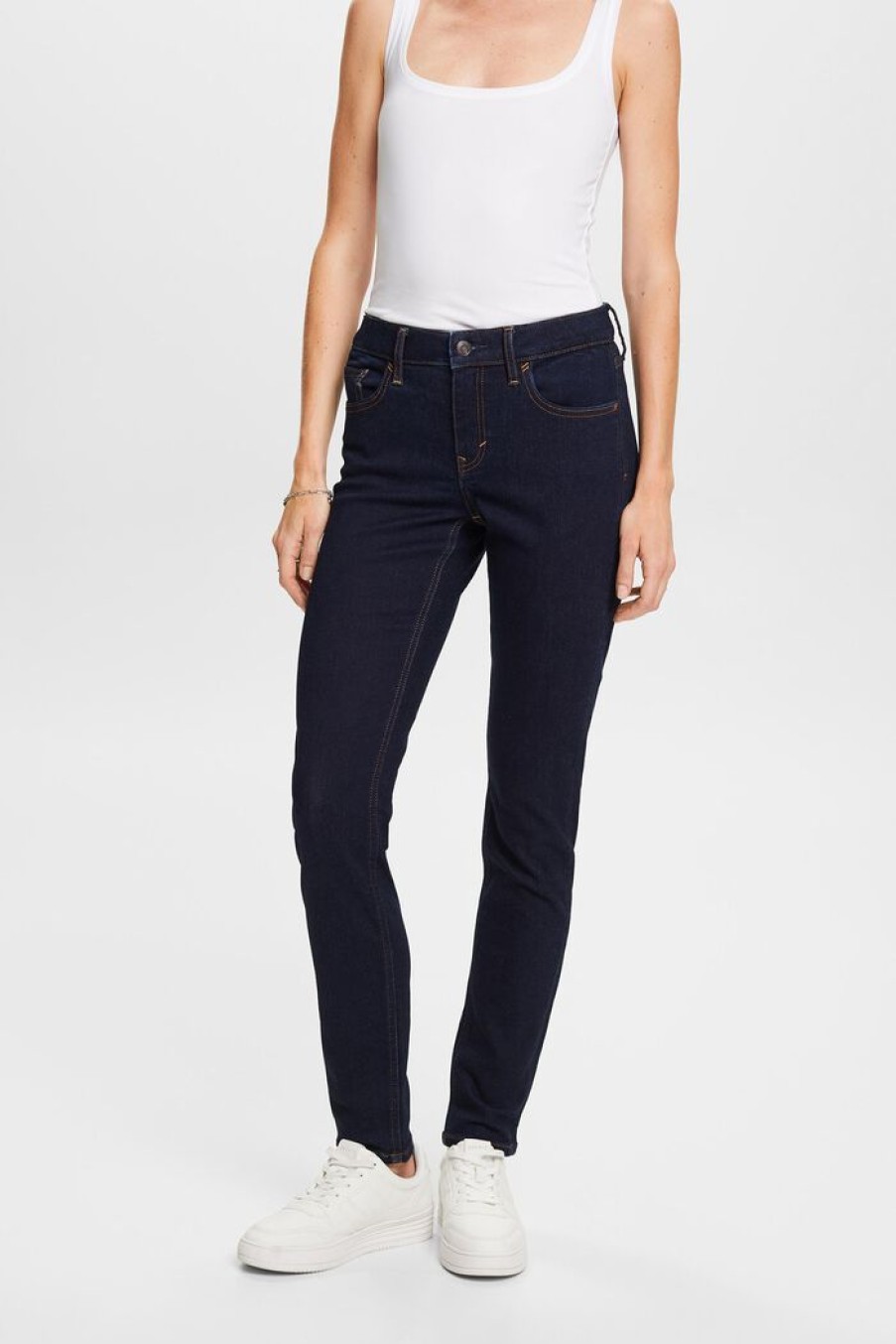 Women Esprit Jeans | Gerecycled: Slim Fit Stretchjeans Met Middelhoge Taille