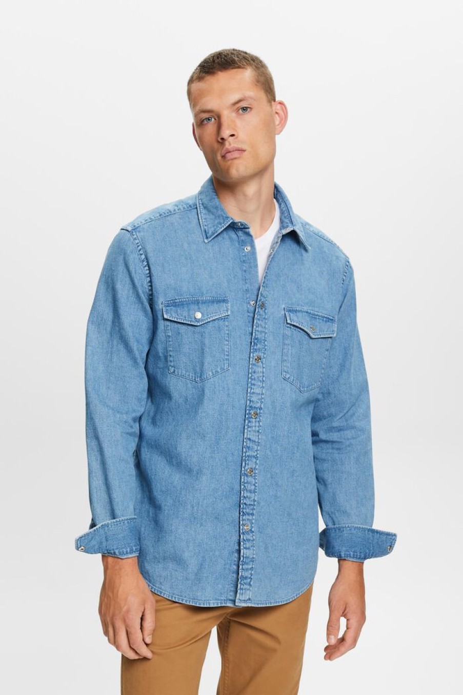 Men Esprit Overhemden | Denim Overhemd