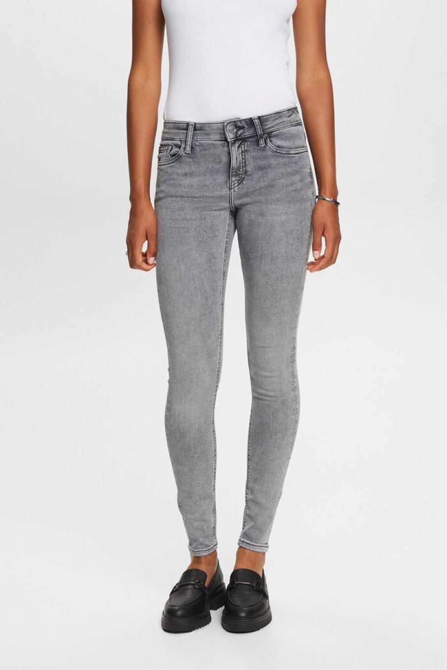 Women Esprit Jeans | Skinny Jeans Met Middelhoge Taille