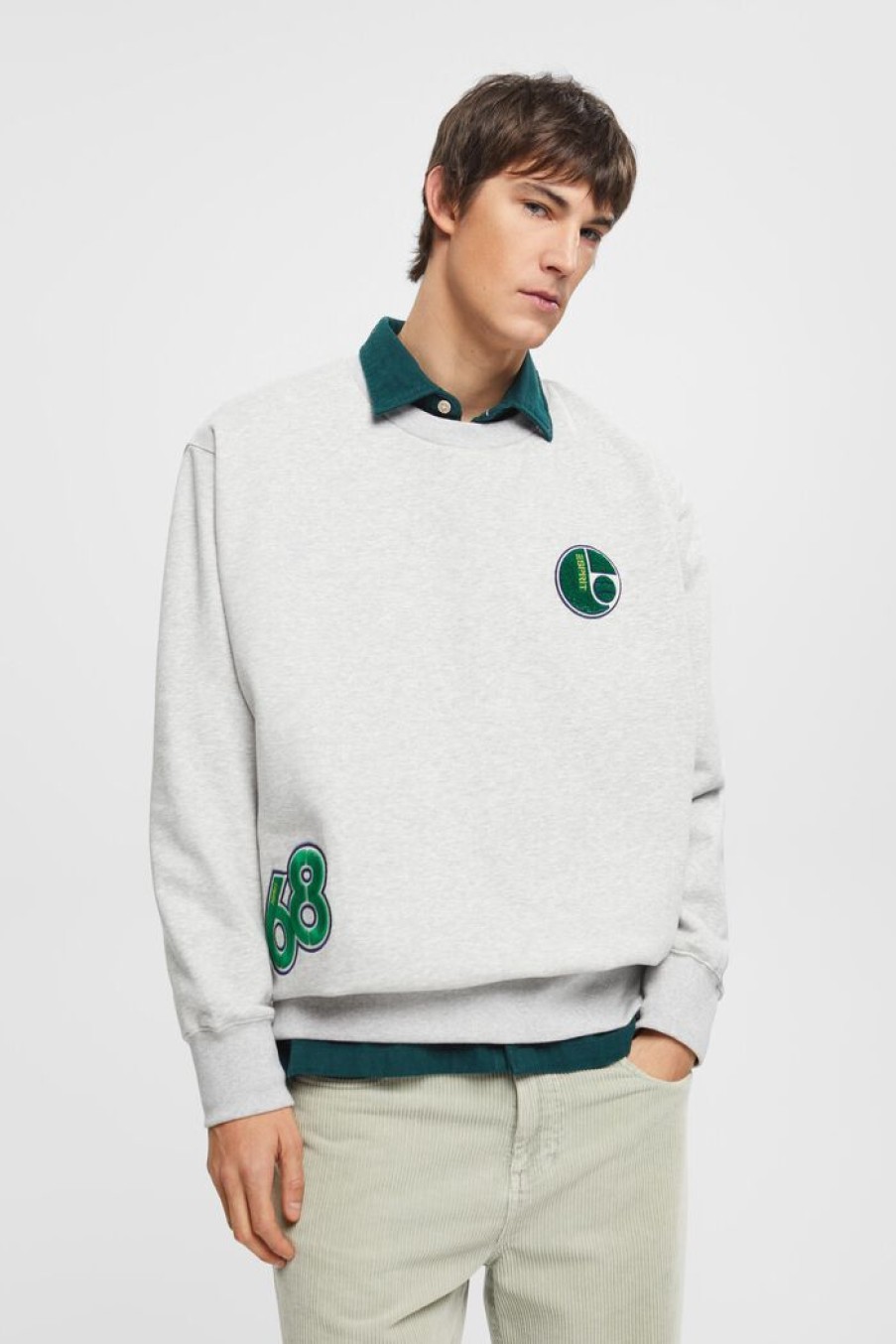 Men Esprit Sweatshirts & Hoodies | Sweatshirt Met Patch In Collegestijl