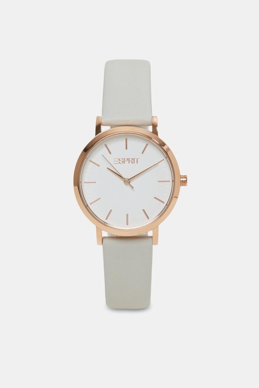 Women Esprit Horloges | Edelstalen Horloge Met Leren Bandje