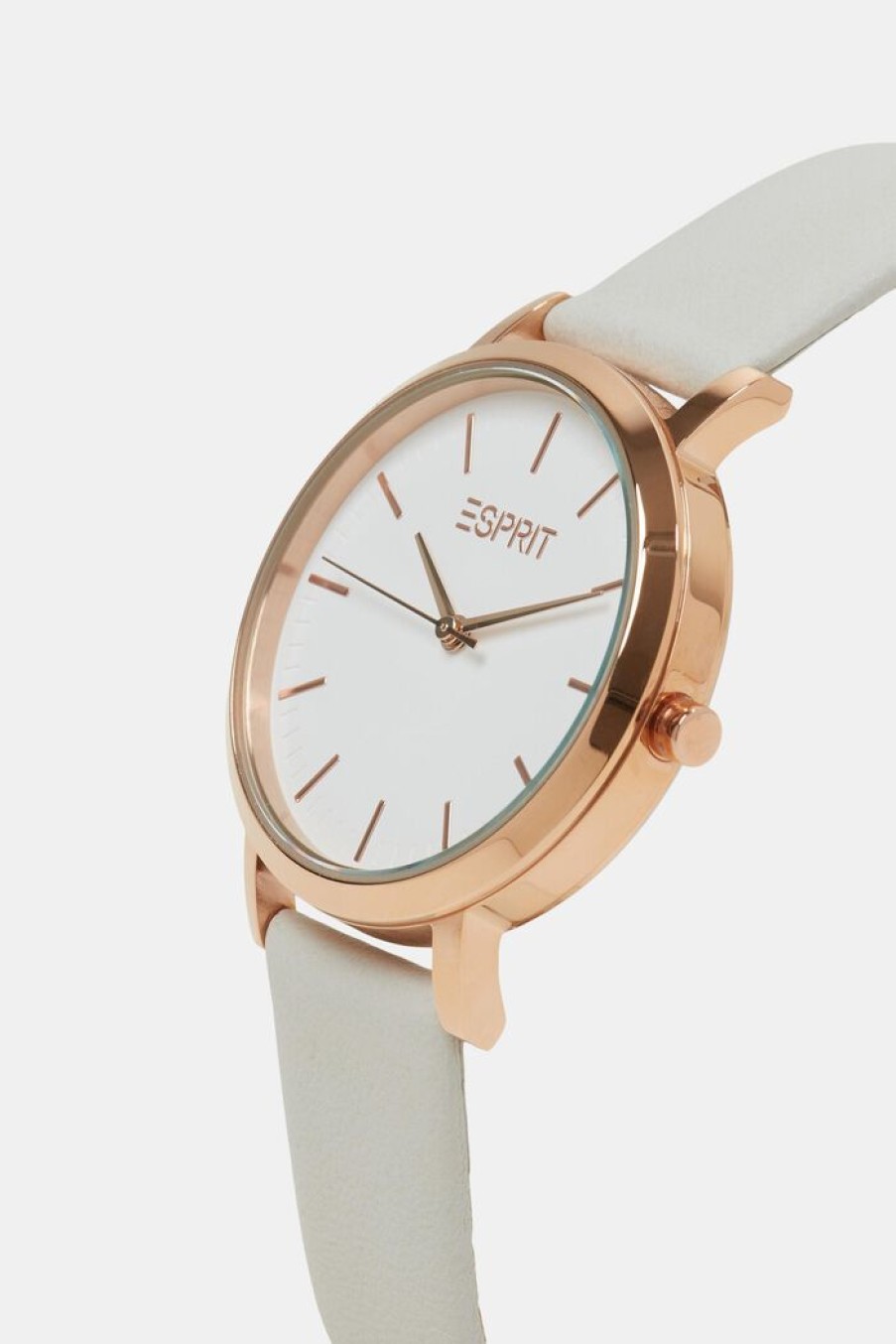 Women Esprit Horloges | Edelstalen Horloge Met Leren Bandje