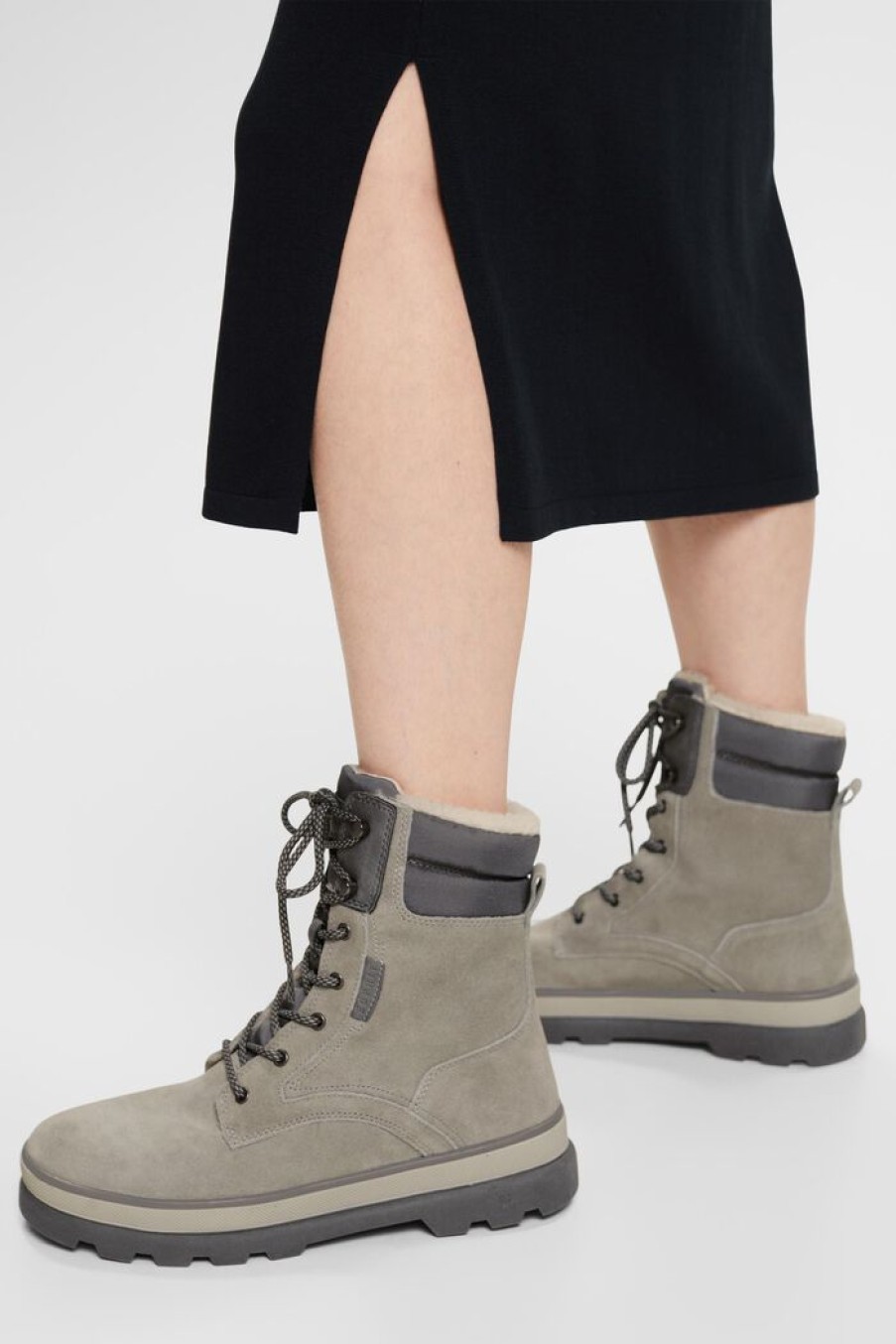 Women Esprit | Suede Veterboots