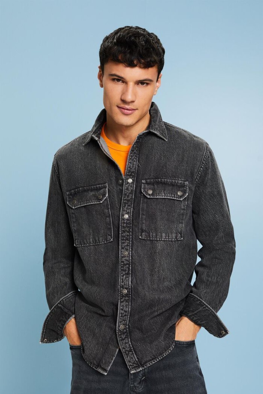 Men Esprit Overhemden | Denim Overhemd