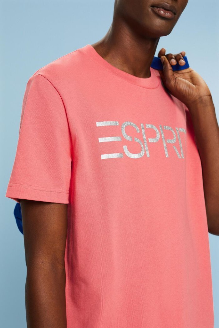 Men Esprit T-Shirts & Longsleeves | T-Shirt Met Logoprint