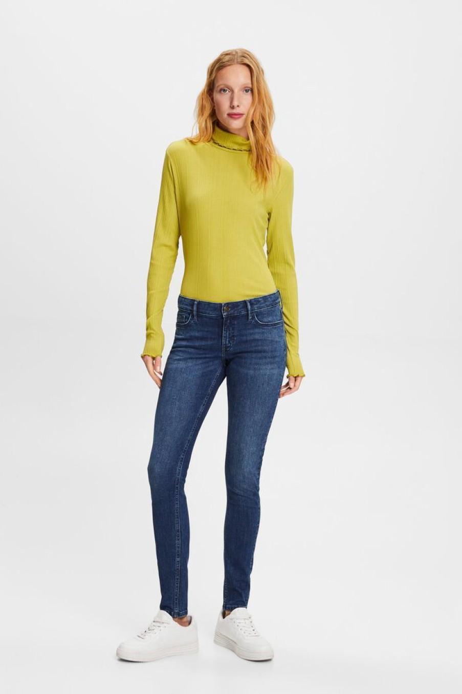 Women Esprit Jeans | Spijkerbroek Skinny Met Lage Taille